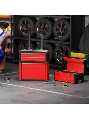 Werkstattwagen in Rot 52L x 32B x 72H cm