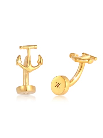 Manschettenknopf 925 Sterling Silber Anker in Gold