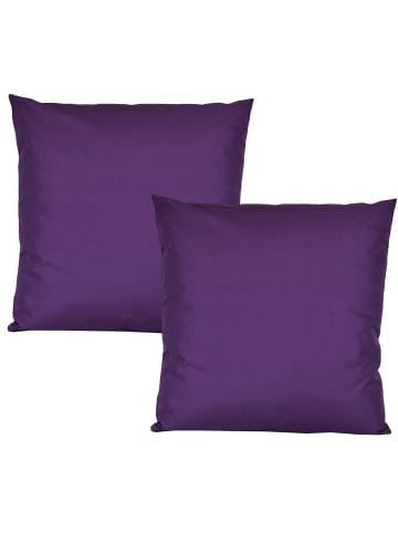 2er Set Outdoor Kissenhülle 60x60cm Uni in Violett