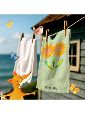 Handtuch Blume Sonnenblume ohne Spruch in Blattgrün