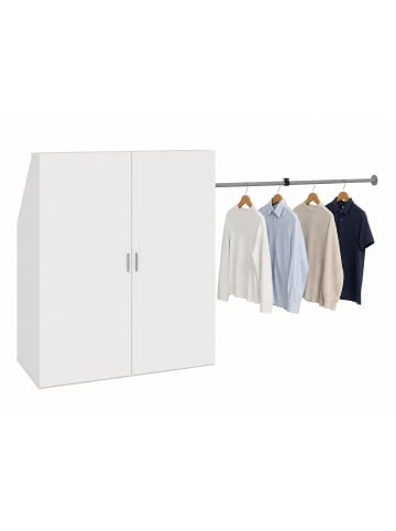 Dachschrägen Kleiderschrank mit Stange Dacho L in Weiß