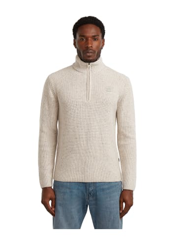 Double Collar Half Zip Knit whitebait