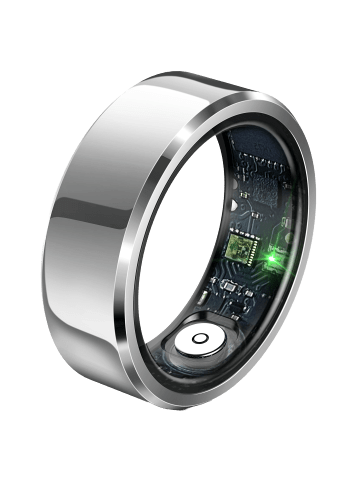 Smart Ring Hell in Silber