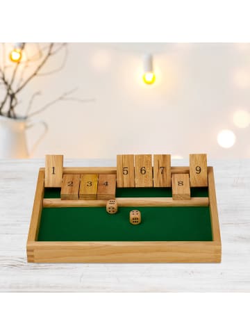 Shut the Box Spiel in Natur/Grün