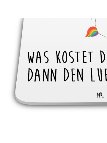 Coaster Einhorn Luftballon mit Spruch in Weiß