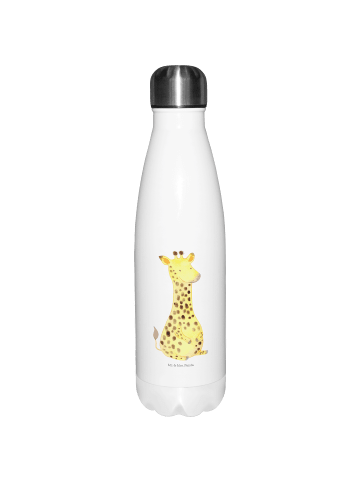 Edelstahl Trinkflasche Giraffe Zufrieden ohne S... in Weiß