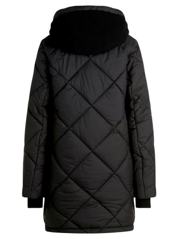 Steppjacke mit Plüsch in Schwarz