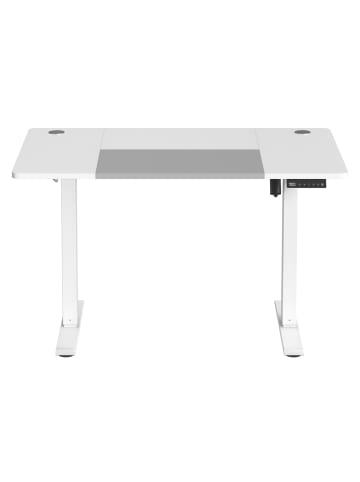Schreibtisch Balok in Weiß-Grau - (B)120 x (H)(72-120) x (T)60 cm