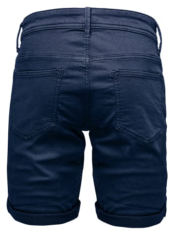 Denim Bermuda Jeans Shorts mit Umschlag A&S in Navy