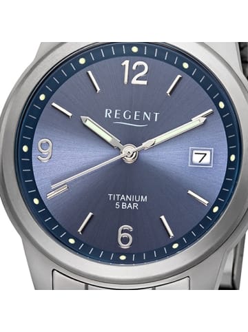 Analog-Armbanduhr Regent Titan-Uhren silber mittel (ca. 36mm)