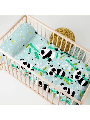 Panda garden blue Tagesdecke