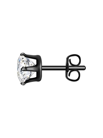 Ohrstecker aus Edelstahl mit Zirkonia in schwarz