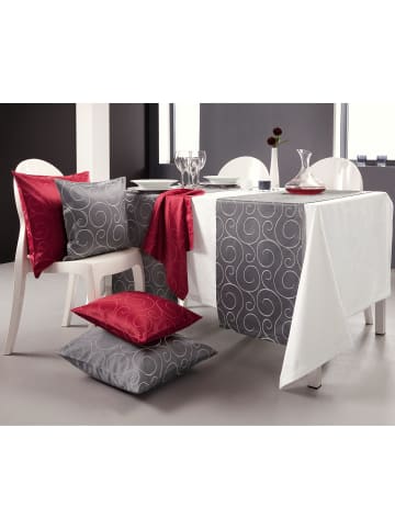 Jacquard, Baumwollmischung Mitteldecke Oberhausen in weiß