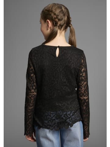 Langarmshirt in schwarz