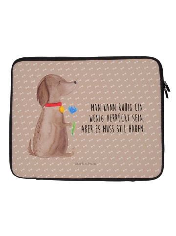 Laptop Tasche Hund Blume mit Spruch in Hundeglück