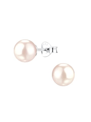 Ohrstecker PERLE 8 mm peach in 925 Sterling Silber, 2-tlg.