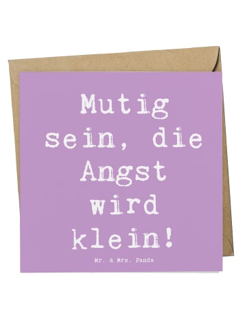 Grußkarte Spruch Angst überwinden mit Spruch in Lavendeltraum