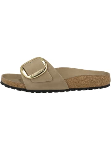 Pantolette Madrid Big Buckle geöltes Nubukleder schmal in braun