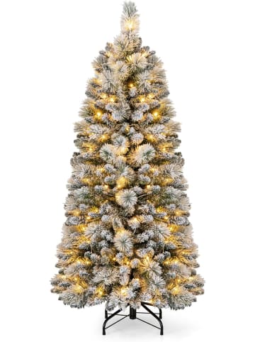 150cm Künstlich Weihnachtsbaum mit Beleuchtung in Weiß
