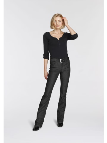 Langarmshirt in schwarz