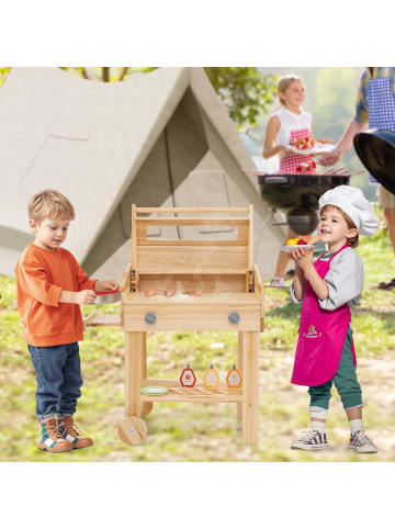Kindergrill mit Barbecue Zubehör in Hellbraun