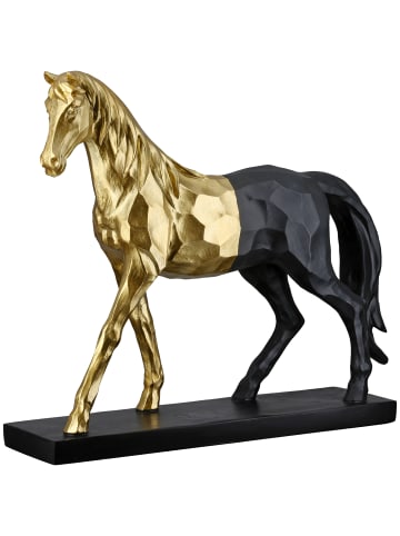 Skulptur Merlin goldfarben, schwarz - (H) 30,5 cm
