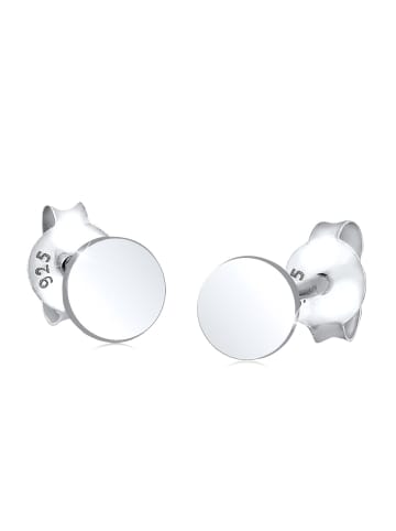 Ohrringe 925 Sterling Silber Geo, Kreis in Silber