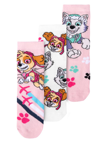 3er Pack Paw Patrol Socken Skye & Everest Sneaker Söckchen in weiss/rosa