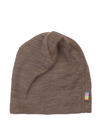 Beanie Mütze aus Merinowolle/Seide doppellagig in brown