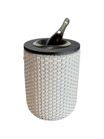 4-in-1 Loungetisch mit Edelstahl-Kühler London in Champagner/Schwarz 50 cm