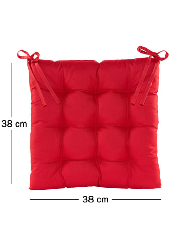 Outdoor Stuhlkissen Sitzkissen 38x38cm Wasserfest in Rot