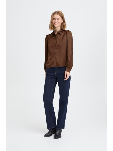 Langarm-Bluse IHSANZA Regular fit in Chocolate Torte