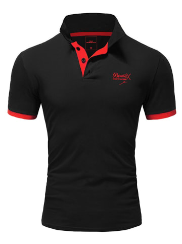 Poloshirt MATEO in Schwarz/Rot