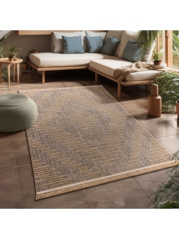 Outdoor Teppich Natur Balkon, Terrasse in Beige