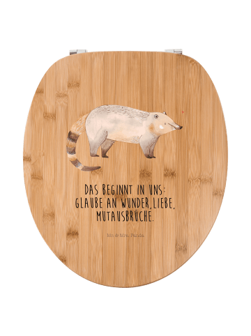 WC Brille Nasenbär mit Spruch in Braun