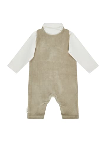Bekleidungs-Set Langarmshirt und Latzhose in steingrau