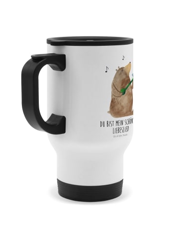 Thermosbecher Bär Lied mit Spruch in Weiß