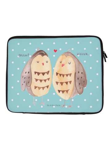 Laptoptasche Eulen Liebe ohne Spruch in Türkis Pastell