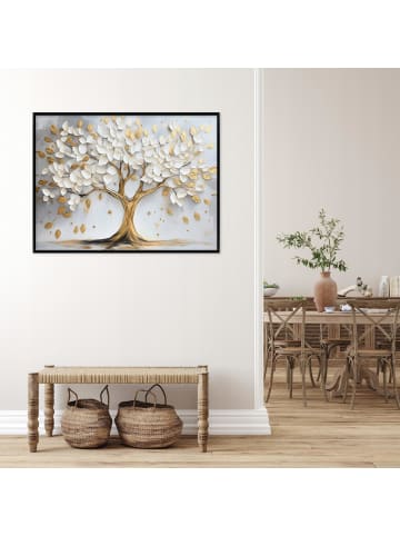 Bild mit Rahmen Baum in Beige