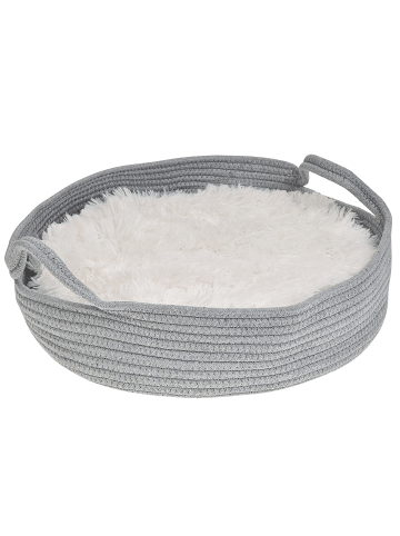 Tierbett DALAMAN in Grau/Weiß - (W) 45 x (H) 10 x (L) 45 cm