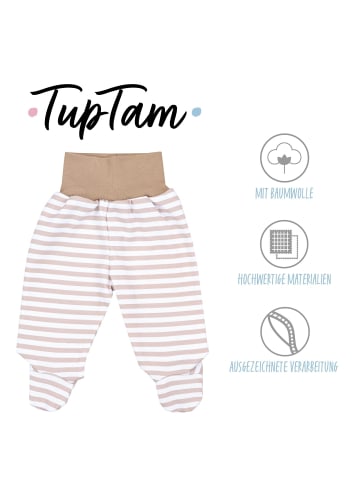 Baby Hose mit Fuß 5er Pack in beige/grau