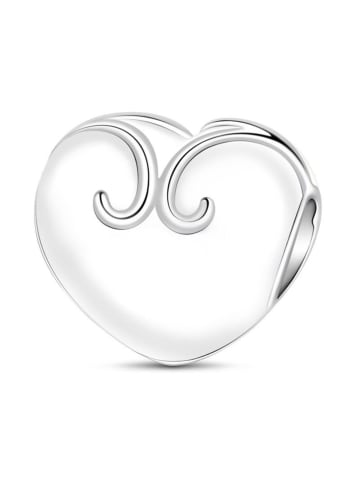 Platinbeschichtete Metalllegierung Herz Charm Perle