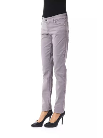 Grau Baumwolle Damen Hose