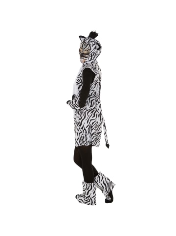 Zebraanzug/Streifenpferd, in schwarz/weiß, Gr. M, Inkl. Handschuhe