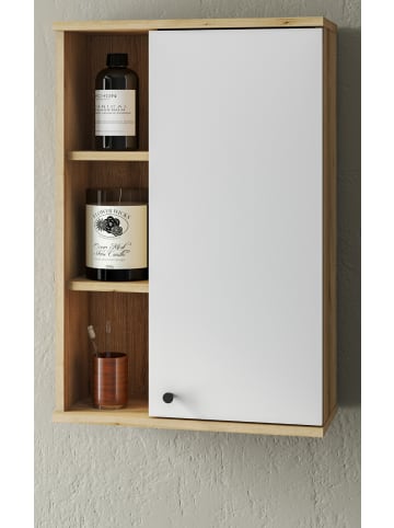 Hängeschrank weiß, Evoke Eiche, Badschrank hängend, 51 x 75 cm