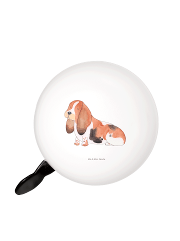 Fahrradklingel Hund Basset Hound ohne Spruch in Weiß