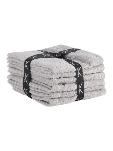 Seiftuch 6er Set Frottier-Serie Classic, 30x30 cm in Silber