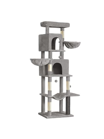 Katzenbaum Clawfy in Grau - (B)48 x (H)190 x (T)59 cm