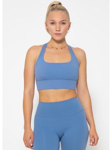 Crop Sport-BH mit Kreuz Rücken in Blau