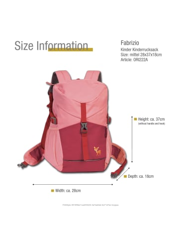 Polyester, recycelt Kinderrucksack, Fabrizio Rucksack rosa ca. 28cm